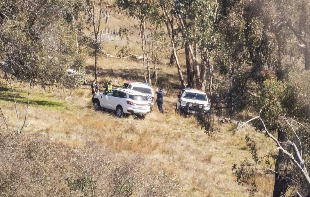 The incident occurred in steep and rocky terrain, with emergency workers spending several hours accessing the site and removing the injured man. He was taken to Albury hospital. Picture by Ash Smith