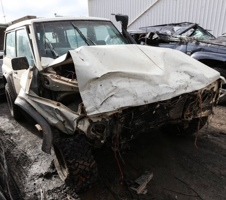 IMPACT: This four-wheel-drive was also written off in the accident, which resulted in several people being hospitalised. 