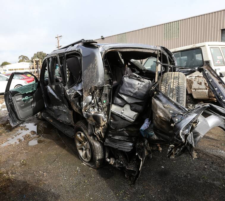 DAMAGE: The impact of the crash caused serious damage to all vehicles. Pictures: JAMES WILTSHIRE