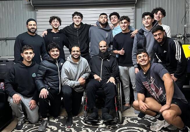 Bachar Houli, pictured in a wheelchair on his Instagram page following the crash. Picture supplied