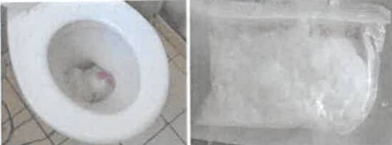 Police allege Searby tried to flush 50 grams of ice down his toilet during his arrest. Picture by Victoria Police 