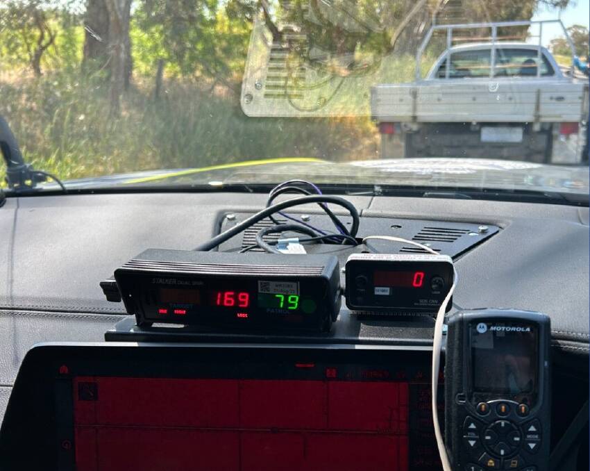 Police caught a driver at 169km/h in an 80kmh zone at Yarroweyah on Saturday, November 4. Picture by Victoria Police