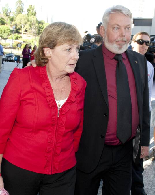 TIRELESS WORKERS: Denise and Bruce Morcombe leave the Supreme Court after Brett Peter Cowan was found guilty of the murder of their son Daniel in March 2014. 