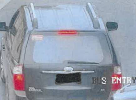Searby's vehicle captured on CCTV. Picture supplied