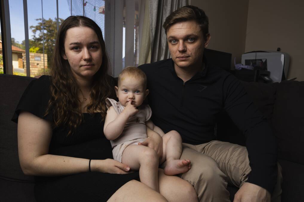 Sabrina and Chris Williams, with their 18-month-old daughter Autumn, following a concerning incident in which the toddler stopped breathing on Monday afternoon. They were told no ambulances were available to help the toddler for several hours. Pictures by Ash smith