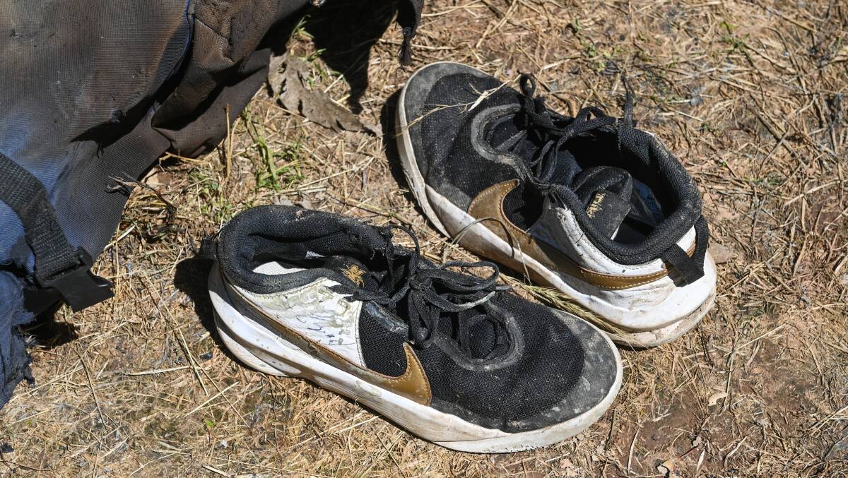 Shoes left at the scene. Picture by Mark Jesser