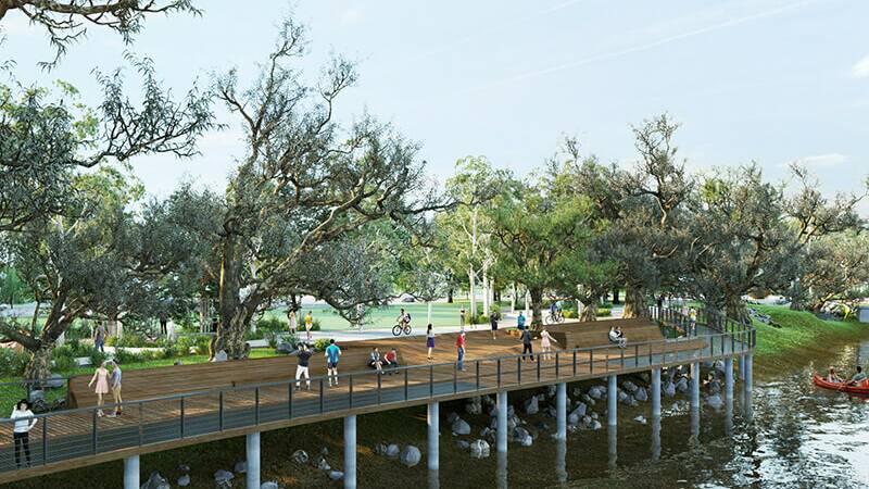 An artist impression of what the finished project will look like. Picture by Albury Council 