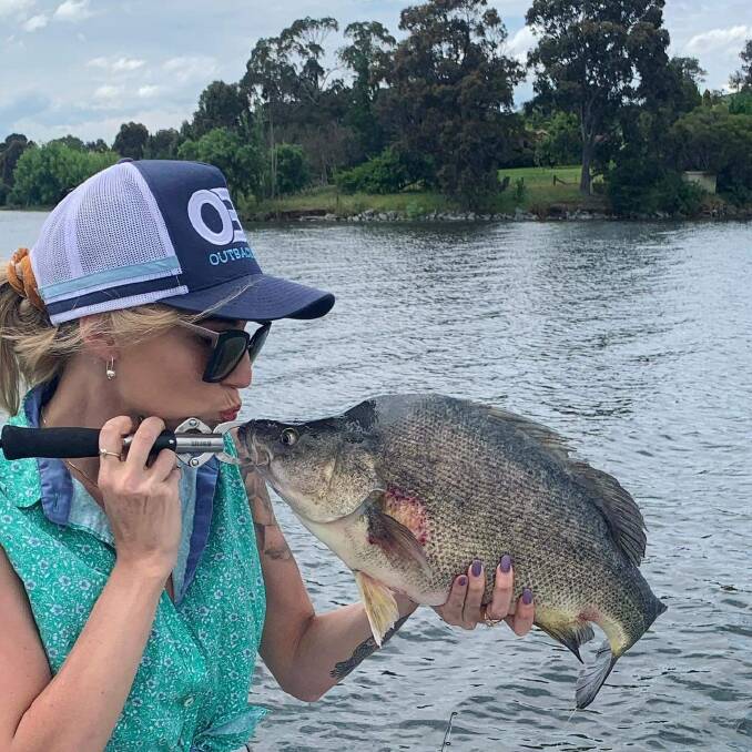 NICE ONE: Jo Kernaghan pictured with one of the fish caught on LiveScope during a recent fishing trip. Send your fishing photos to 0475 953 605.