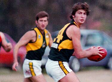 Brett Kirk in his playing days for North Albury, before he went on to become a Sydney Swans champion.