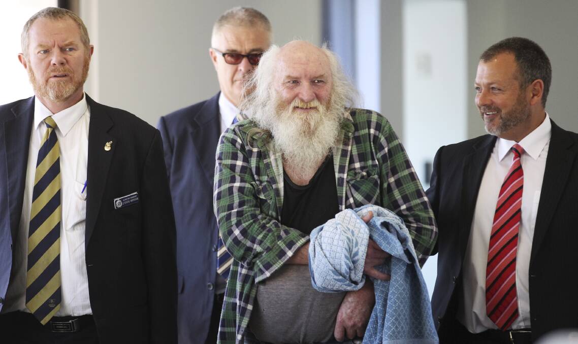 No case: Prosecutors announced in Albury Local Court in November that they had dropped charges against Colin Michael Newey of the murder, rape and abduction of Bronwynne Richardson. He is pictured after his arrest.