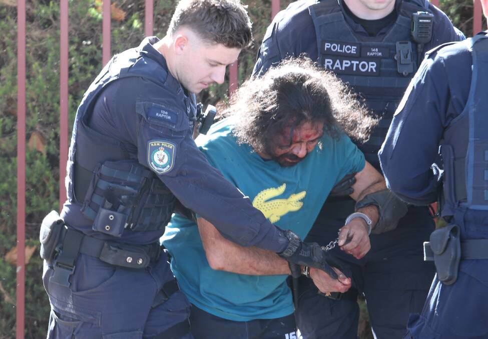 John Wayne Payne during his arrest in Albury on May 20. File picture
