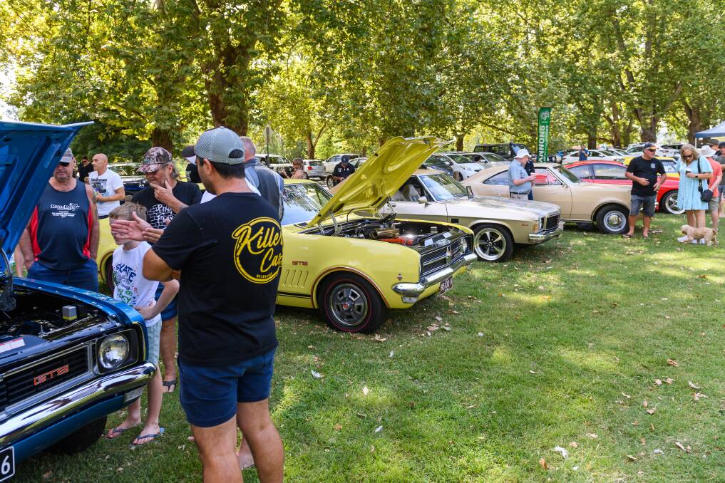 About 70 cars from all over Victoria as well as NSW took part in the Show and Shine at Noreuil Park on Saturday morning. Picture by Mark Jesser