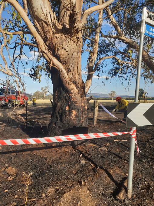 Crews mop up after the four grass fires on March 5. Picture by Murray River Police District