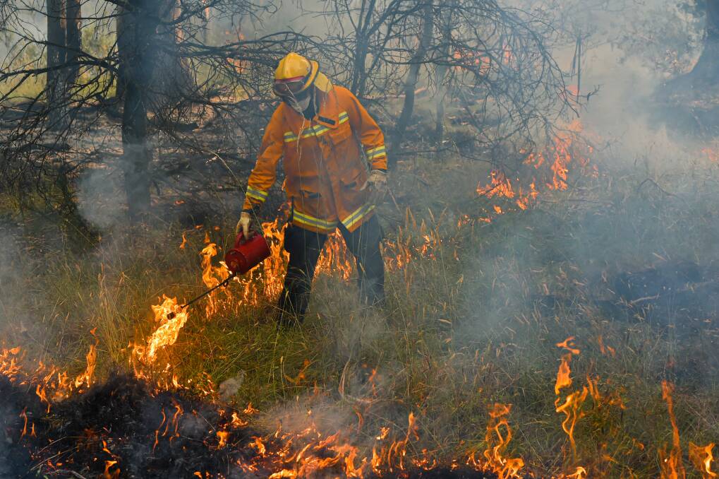 PREPARATIONS: Country Fire Authority strike teams perform controlled burning west of Corryong on Tuesday ahead of dangerous conditions later in the week. Picture: JASON EDWARDS