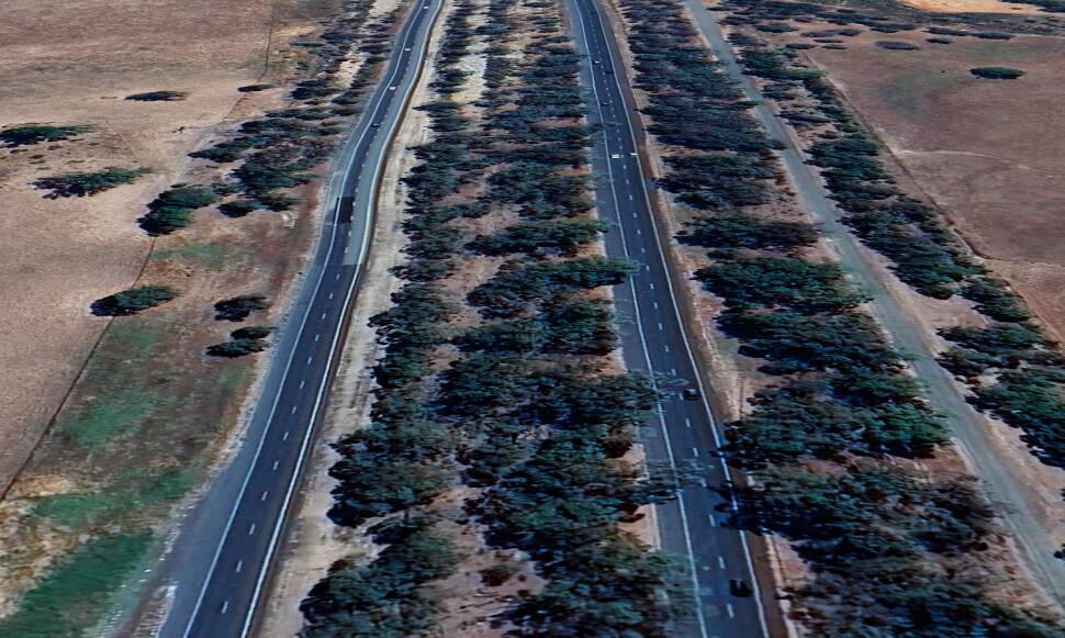 The crash occurred on the Hume Freeway at Locksley on Wednesday morning. Picture Google Earth