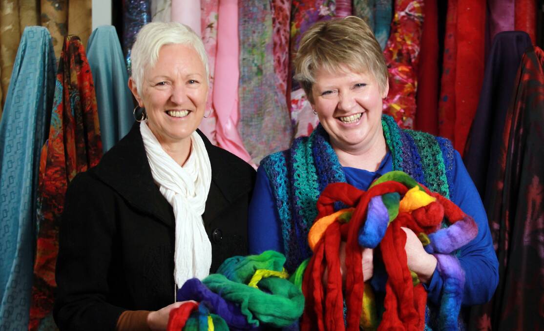 AWARD SUCCESS: Wodonga's Leanne O'Toole and Cathy Upton took out second place in the wearable art section of this year's Australian Wool Fashion Awards.