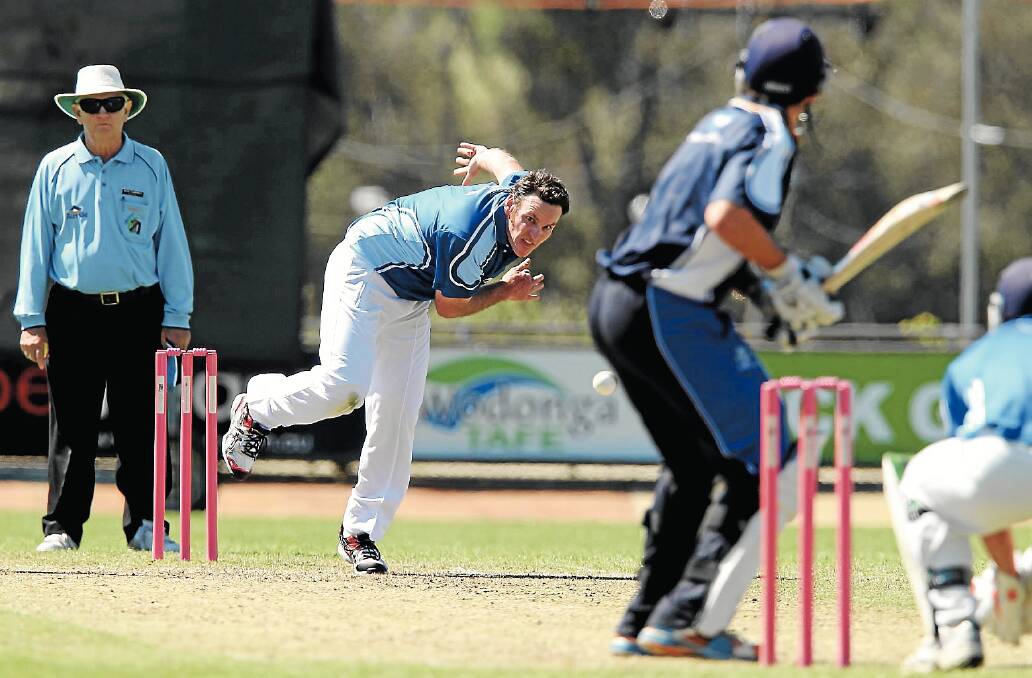 ANU batsman Akshay Nichkawde’s luck runs out when he is caught behind by CAW wicket-keeper Nathan Thompson yesterday.