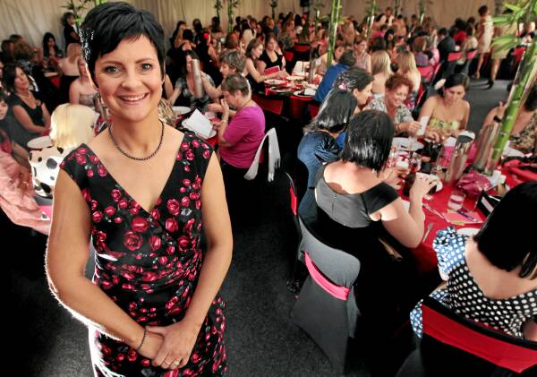 Wodonga Middle Years College Huon campus principal Maree Cribbes at yesterday’s Pink Ribbon Ladies Luncheon. Picture: KYLIE GOLDSMITH