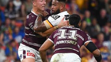 Manly feel they are at a disadvantage with a 'home' game against the Broncos in Brisbane each year. (Jono Searle/AAP PHOTOS)
